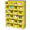 Global Equipment Singled Sided Louvered Bin Rack 35x15x50 - 42 Yellow Premium Stacking Bins 500163YL